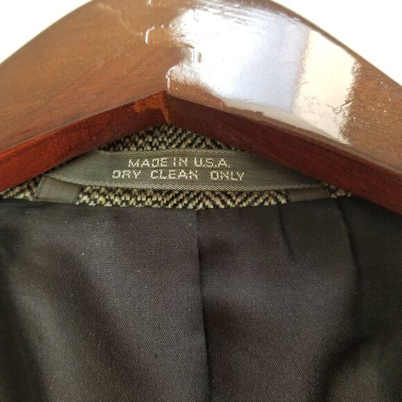 Haggar Mens Wool Silk Sport Tweed Coat 42L Gray Herringbone Blazer Suit Jacket - Picture 10 of 11